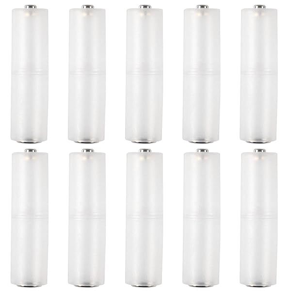 Coliao 10pcs AAA to AA Battery Adapter - Clear Converter Holder for Easy Battery Swapping