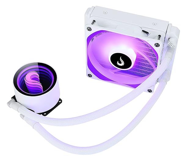 Rise Mode USA Frost 120mm RGB Water Cooler for Gamers - White Computer Case Cooling System