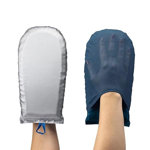 Conair Complete Care Steaming Mitt: Protect Your Garments with Silver & Blue Design