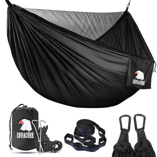 Covacure Lightweight Double Camping Hammock - 772lbs Capacity for Indoor & Outdoor Use, Perfect for Hiking, Travel & Beach