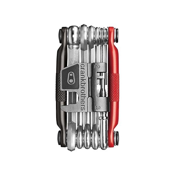 Crankbrothers M17 Multi Tool: Lightweight 17-in-1 MTB Tool in Black & Red for Cyclists