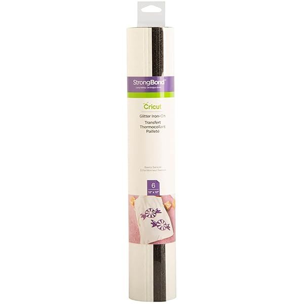 "Buy Cricut Glitter Iron On Vinyl Sheets 12"x12" - Black & White DIY Basics Sampler Pack (6) for Creative Projects"