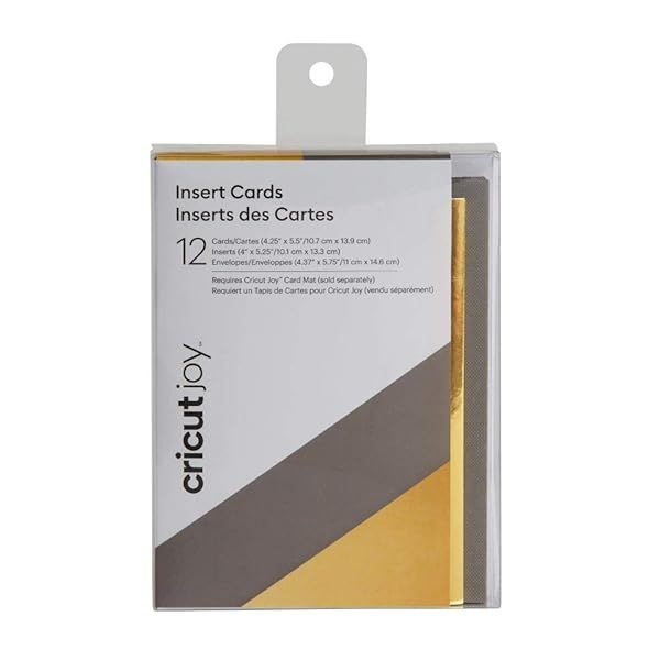 DIY Cricut Joy Insert Cards - 12ct Metallic Gray/Gold for Baby Showers, Birthdays & Weddings