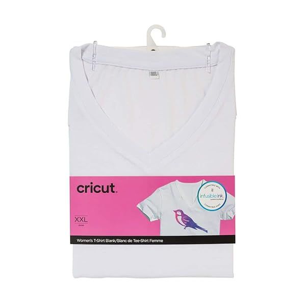 Shop Cricut Women's V-Neck T-Shirt Blank in 2XL - Perfect for Custom Designs!