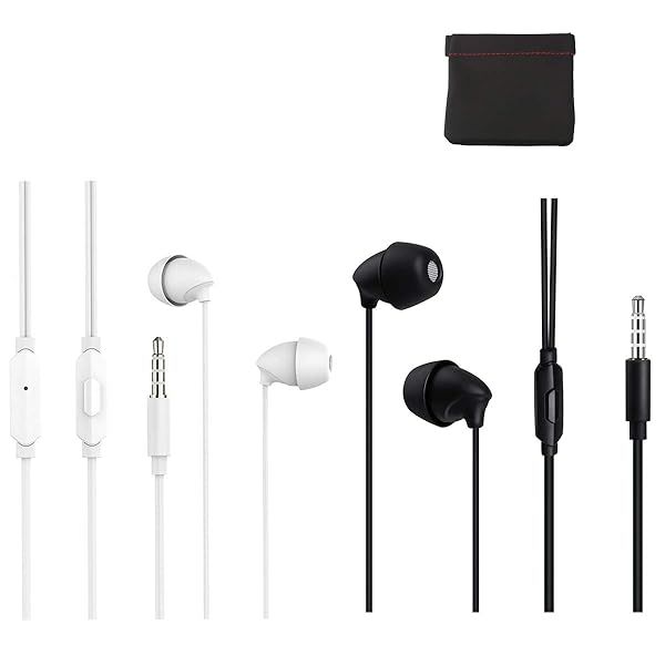 Dark Wolf Sleep Earphones 2-Pack: Noise-Isolating, Soft Silicone for Insomnia & Yoga - Perfect for Side Sleepers (3.5mm Jack)