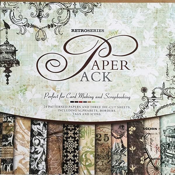 "DESEACO 27 Sheets Vintage Scrapbook Paper Pad 12"x12" for Creative Card Making & DIY Projects"