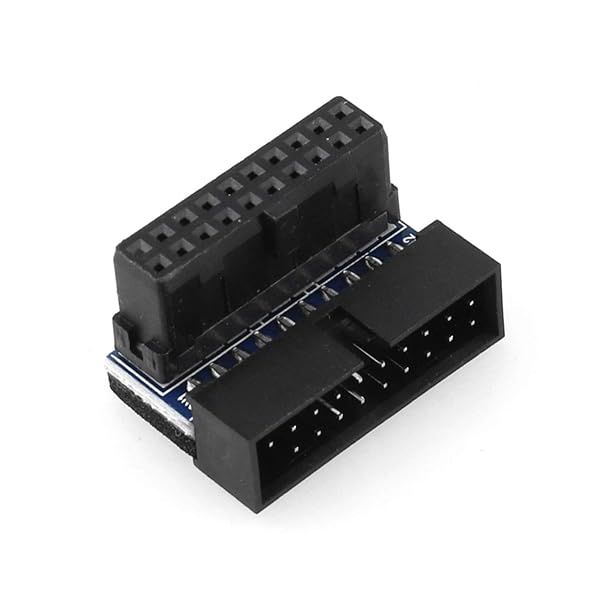 DGZZI USB 3.0 90 Degree Adapter - Right Angle 19Pin/20Pin Male to Female for Motherboard Power Connection