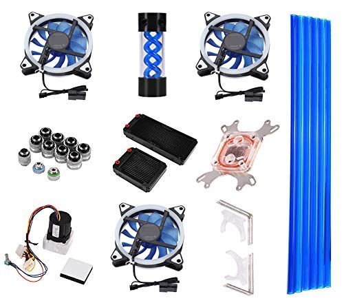 Ultimate DIY PC Water Cooling Kit: 240/120mm Radiator, LED Fans, Quiet Pump & Hard Tubes for Optimal CPU Cooling