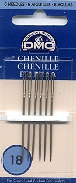 Buy DMC 1768-18 Chenille Hand Needles, 6-Pack, Size 18 - Perfect for Embroidery & Crafting