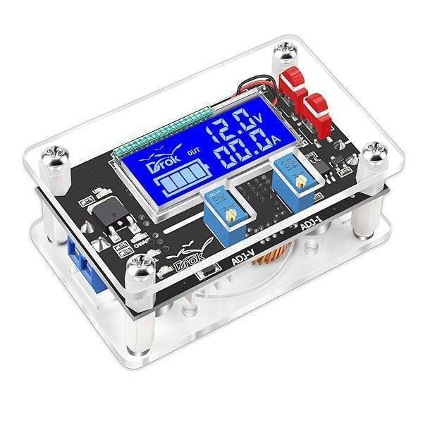 DROK Buck Boost Voltage Regulator: Adjustable 6-30V to 0.5-30V Converter with USB, LCD Display & 4A Power Supply