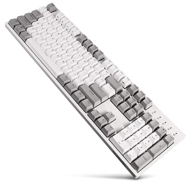 DURGOD Gaming Mechanical Keyboard - Cherry MX Silent Red, 104 Keys, PBT, NKRO, USB-C - Perfect for Gamers & Typists (White, ANSI/US)
