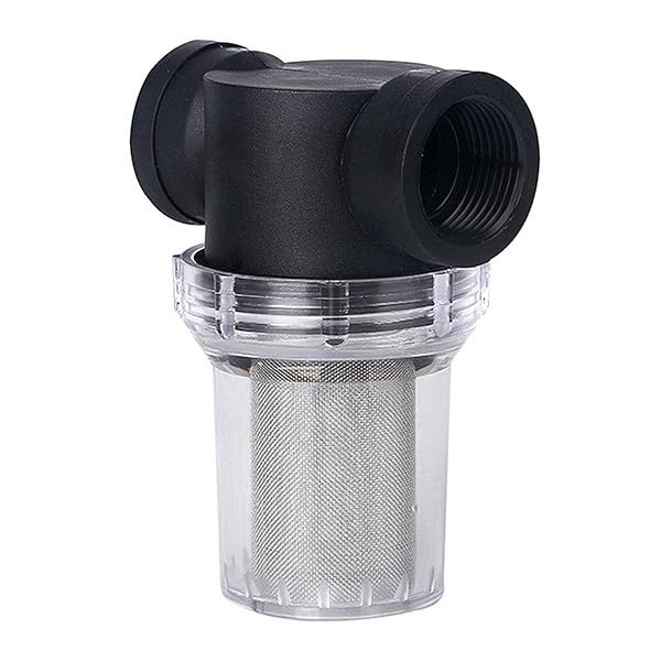 Denpetec 1-Inch Inline Mesh Strainer Filter for Garden Pond & Irrigation - High Flow 40 Mesh Water Pump Filter