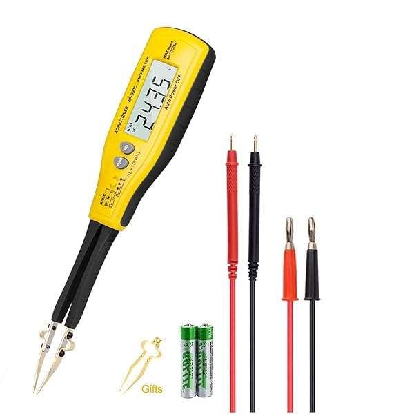 Digital SMD Tester 6000 Counts - Handheld Multimeter with Tweezer, LCR Meter, and Accessories for Resistance & Capacitance Testing