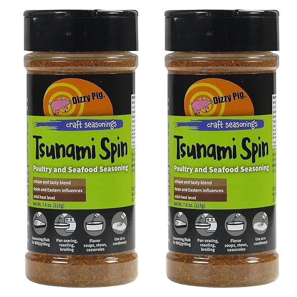 Buy Dizzy Pig Tsunami Spin Asian Fusion Seasoning - 8oz Shaker, Two Pack | Perfect for BBQ & Grilling!