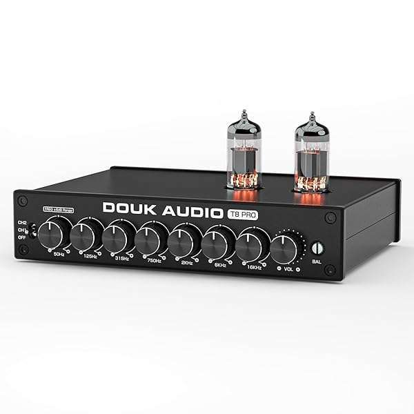 Douk Audio T8 PRO HiFi Vacuum Tube 7-Band EQ Preamp Equalizer - XLR Home Audio Solution