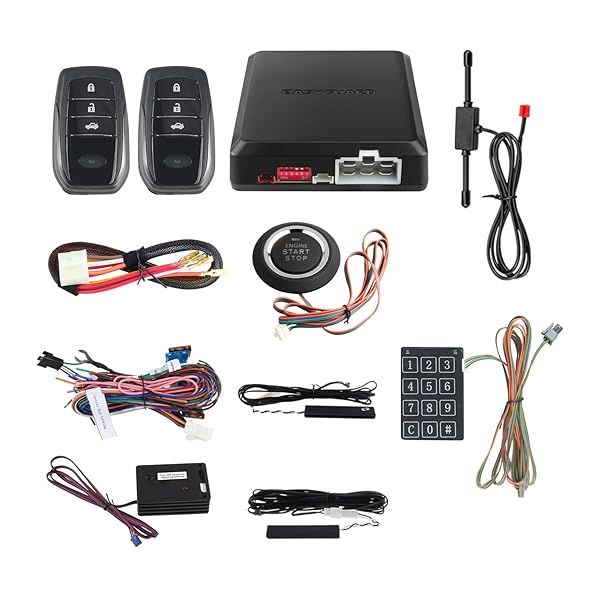 EasyGuard EC002-T2-NS: Advanced PKE Car Alarm with Proximity Sensor, Remote Start & Touch Password Entry