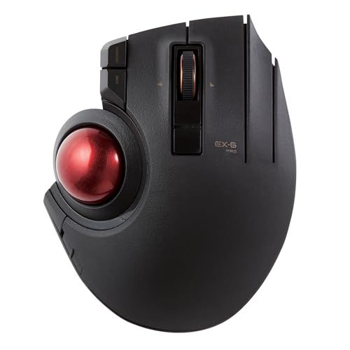 ELECOM Wireless Trackball Mouse: Ergonomic, 3-Device Connection, USB & Bluetooth for PC, Mac, Windows - EX-G Pro (M-XPT1MRXBK)