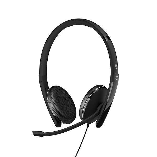 EPOS Adapt 165 USB-C II Wired Headset: Superior Stereo Sound & Comfort, UC Optimized with 3.5mm Jack & Call Control - Black