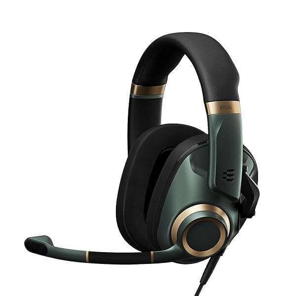EPOS H6Pro Gaming Headset: Lightweight Closed Acoustic Over-Ear Mic for Xbox, PS4/PS5 & PC - Lift-to-Mute Feature (Green)