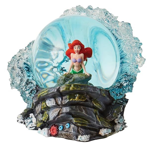 Enesco Disney Little Mermaid Ariel Water Globe - Hand-Painted Collectible Decor, 5.5 Inch Snow Globe