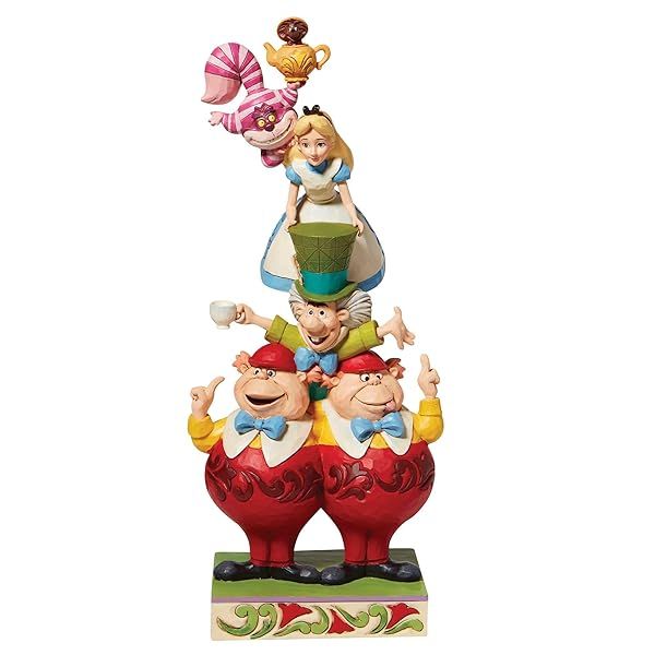 Enesco Disney Traditions Jim Shore Alice in Wonderland Stacked Characters Figurine - 10.82 Inch, Colorful Collectible