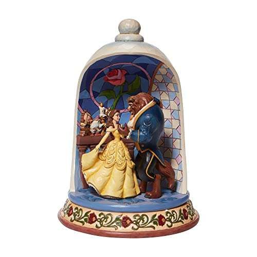Enesco Disney Traditions Jim Shore Beauty and the Beast Rose Dome Figurine - 10.3 Inch Multicolor Collectible