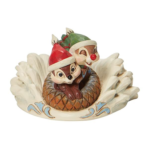 Enesco Disney Traditions Jim Shore Chip and Dale Sledding Figurine - 2.16 Inch Acorn Design