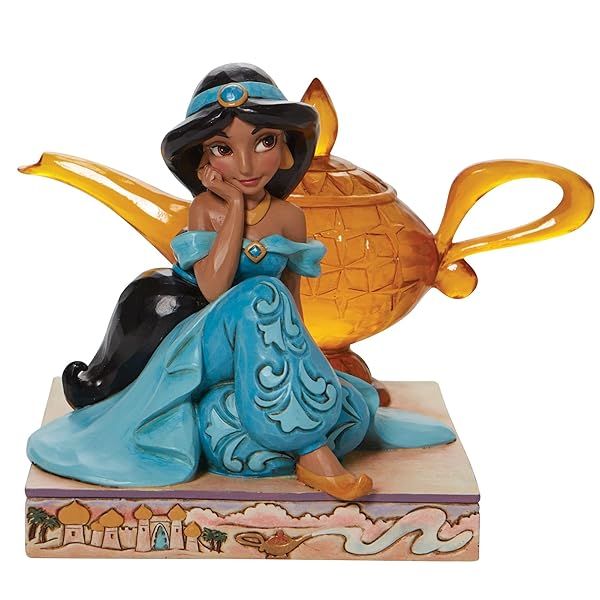 Enesco Jim Shore Disney Traditions Aladdin & Jasmine Figurine with Genie Lamp - 5.25 Inch Multicolor Collectible