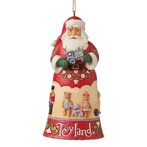Enesco Jim Shore Toyland Santa Hanging Ornament - 4.625 Inch Multicolor Christmas Decor