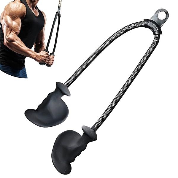Upgrade Your Workout: Ergonomic Tricep Rope Pull Down Attachment for Cable Machines