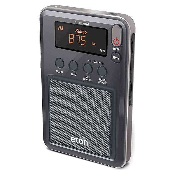Eton Elite Mini Compact Radio: AM/FM/Shortwave, Clock, Alarm, Sleep Timer & Leather Case - Your Ultimate Preparedness Tool