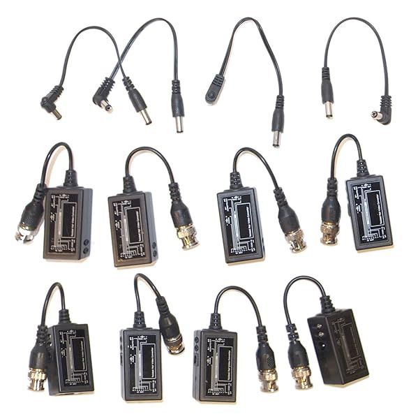 Evertech 4 Pairs Passive Video Balun BNC to RJ45 Converter for CCTV - Power & Video via Cat5e/Cat6