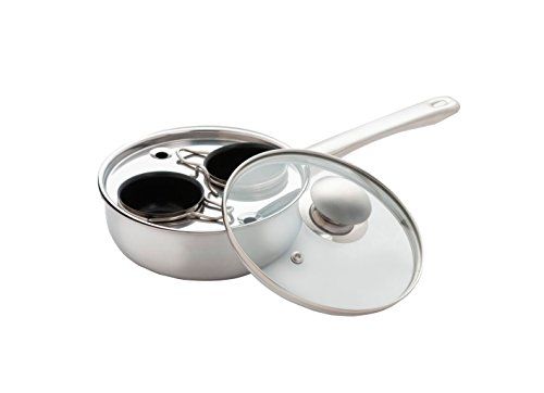 Excelsteel 18/10 Stainless Steel Egg Poacher - Non-Stick, Rust-Resistant 2 Cup Pan for Easy Breakfast & Brunch Cooking