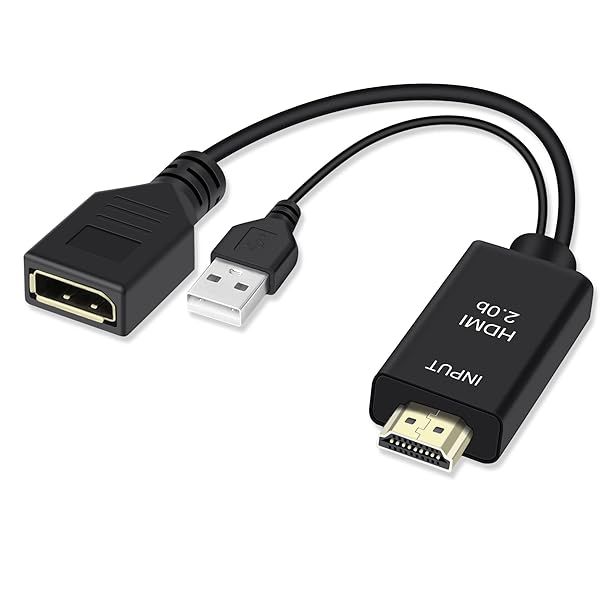 FERRISA 4K@60Hz HDMI to DisplayPort Adapter - USB Powered, Compatible with PS5, Mac Mini & More