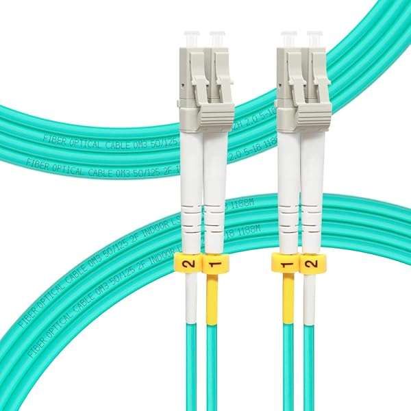 FLYPROFiber OM3 LC to LC Fiber Patch Cable 3M/10ft - 10GB Multimode Duplex 50/125um Options 0.2m-200m LSZH