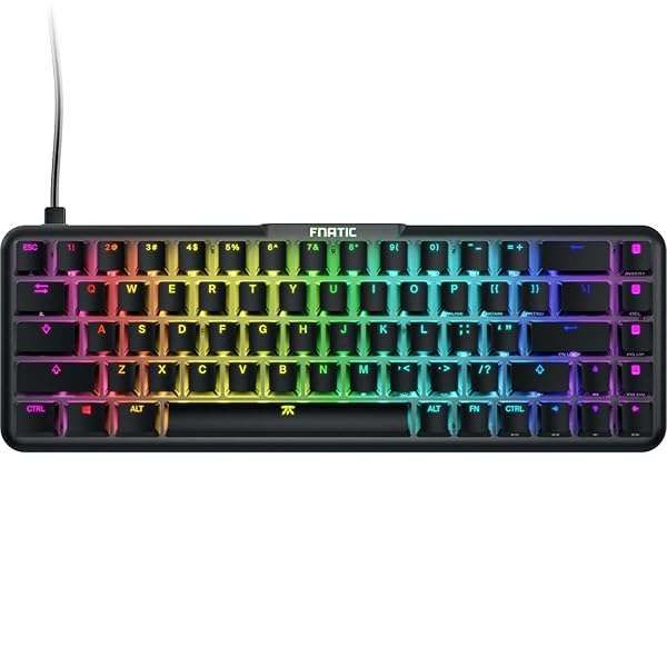 FNATIC STREAK65: Compact RGB 60% Mechanical Keyboard with Speed Switches for Esports - Low Profile QWERTY Layout