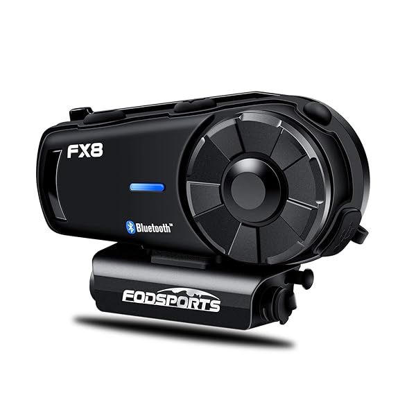 FODSPORTS FX8 Bluetooth Motorcycle Headset: Music Sharing, 8 Riders Intercom, EQ Sound for ATV & Off-Road