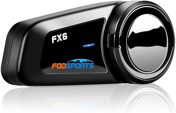 FODSPORTS FX6 Motorcycle Bluetooth Headset: 1000m Intercom for 6 Riders, Waterproof & Universal Helmet Communication