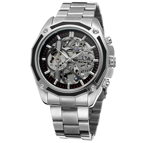 FOR SINING Men's Automatic Stainless Steel Watch - Unique Chinese Movement & Stylish Bracelet