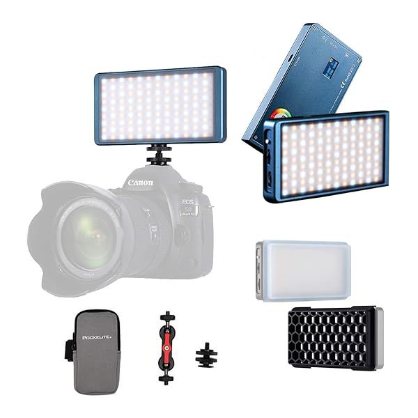 FalconEyes F7 RGB LED Mini Pocket Light: 12W, Honeycomb Grid, Softbox & 18 Special Effects for Stunning Photography