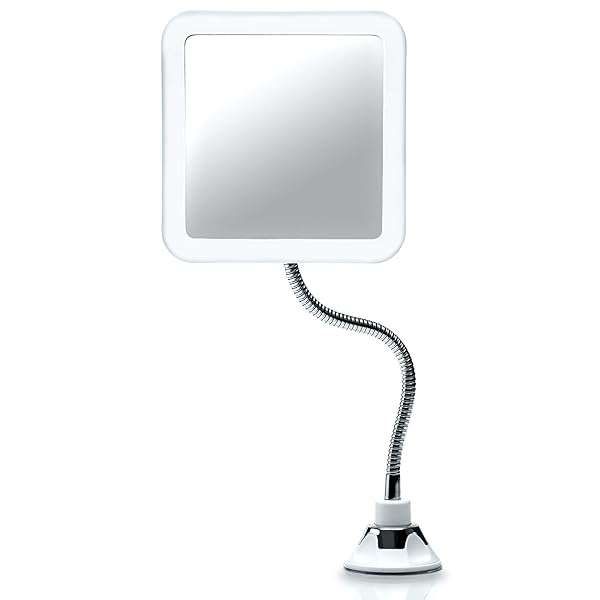 Fancii 10X Flexible Magnifying Mirror with LED Light - Portable, Cordless, Suction Lock for Travel & Makeup