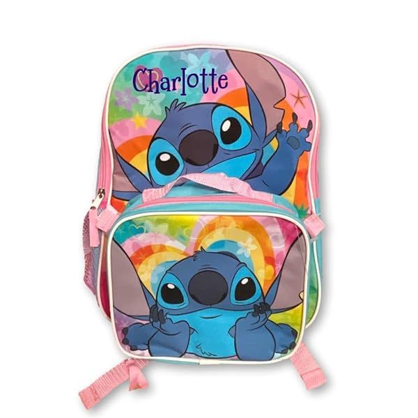 "Personalized 16" Rainbow Heart Backpack for Kids | Fast Forward Licensed School Bag"