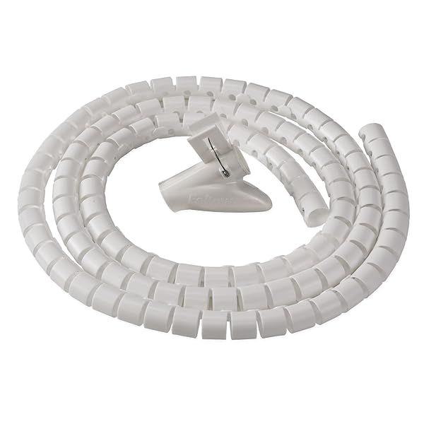 Fellowes Cable Zip: 2m Cable Management Sleeve - Tidy Your Cables with 2cm Diameter White Tube