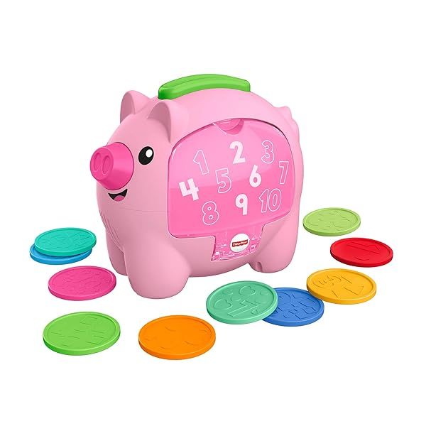Fisher-Price Laugh & Learn Count & Rumble Piggy Bank: Musical Toy for Infants & Toddlers 6+ Months
