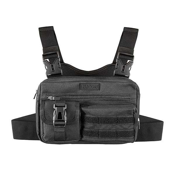 Fitdom Tactical Chest Pack: EDC Utility Bag for Men with Phone Holder - Ideal for Workouts, Cycling & Hiking