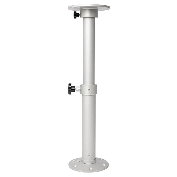 Flylin Adjustable Table Pedestal Base Kit - 17.8-27.2 Inch Aluminum Stand for RV, Boat & Yacht