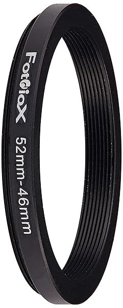 Fotodiox 52mm to 46mm Metal Step Down Ring - Anodized Black for Superior Durability