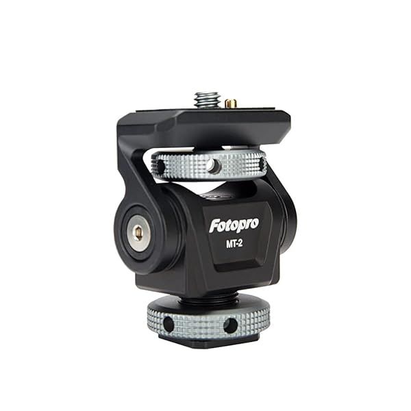 Fotopro Field Monitor Mount with Cold Shoe Support Camera Monitor Mount Holder Tilt 180 Degree and Swivel 360 Degree for 5/7 inch Grey