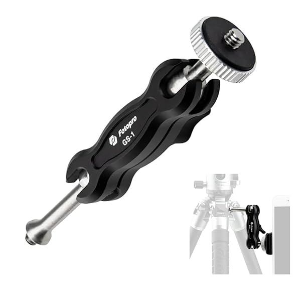 Fotopro Universal Magic Arm Double Ballhead 360 Degree Rotate Both 1/4 Inch Screw Adjustable Camera Expand Bracket for Phone Mount Tripod Monitor DSLR Camera LED Video Lights