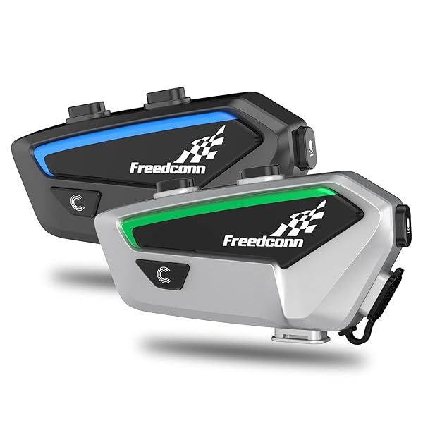 FreedConn FX 10 Motorcycle Helmet Bluetooth Intercom - Universal Pairing, Music Sharing, IP67 Waterproof (2 Pack)